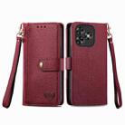 For Oukitel C53 Love Zipper Lanyard Leather Phone Case(Red) - 2