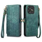 For Oukitel C53 Geometric Zipper Wallet Side Buckle Leather Phone Case(Green) - 2