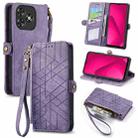 For Oukitel C53 Geometric Zipper Wallet Side Buckle Leather Phone Case(Purple) - 1