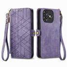 For Oukitel C53 Geometric Zipper Wallet Side Buckle Leather Phone Case(Purple) - 2