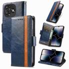 For Oukitel C53 CaseNeo Splicing Dual Magnetic Buckle Leather Phone Case(Blue) - 1