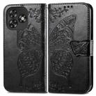 For Oukitel C53 Butterfly Love Flower Embossed Leather Phone Case(Black) - 2