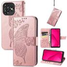 For Oukitel C53 Butterfly Love Flower Embossed Leather Phone Case(Rose Gold) - 1