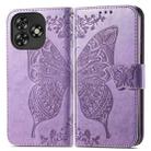 For Oukitel C53 Butterfly Love Flower Embossed Leather Phone Case(Lavender) - 2