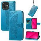 For Oukitel C53 Butterfly Love Flower Embossed Leather Phone Case(Blue) - 1