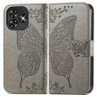 For Oukitel C53 Butterfly Love Flower Embossed Leather Phone Case(Gray) - 2