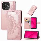 For Oukitel C53 Mandala Flower Embossed Leather Phone Case(Rose Gold) - 1