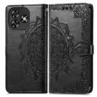 For Oukitel C53 Mandala Flower Embossed Leather Phone Case(Black) - 2