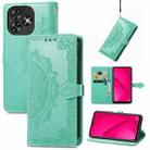 For Oukitel C53 Mandala Flower Embossed Leather Phone Case(Green) - 1