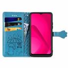 For Oukitel C53 Cat and Dog Embossed Leather Phone Case(Blue) - 3