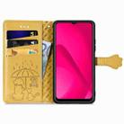 For Oukitel C53 Cat and Dog Embossed Leather Phone Case(Yellow) - 3