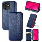 For Oukitel C53 Cubic Grid Pressed Magnetic Leather Phone Case(Blue) - 1