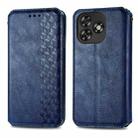 For Oukitel C53 Cubic Grid Pressed Magnetic Leather Phone Case(Blue) - 2