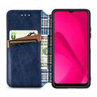 For Oukitel C53 Cubic Grid Pressed Magnetic Leather Phone Case(Blue) - 3