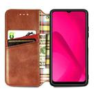 For Oukitel C53 Cubic Grid Pressed Magnetic Leather Phone Case(Brown) - 3