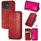 For Oukitel C53 Cubic Grid Pressed Magnetic Leather Phone Case(Red) - 1