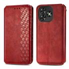 For Oukitel C53 Cubic Grid Pressed Magnetic Leather Phone Case(Red) - 2