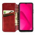 For Oukitel C53 Cubic Grid Pressed Magnetic Leather Phone Case(Red) - 3