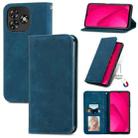 For Oukitel C53 Retro Skin Feel Magnetic Flip Leather Phone Case(Blue) - 1