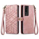 For TCL 50 5G Geometric Zipper Wallet Side Buckle Leather Phone Case(Pink) - 2