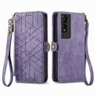 For TCL 50 5G Geometric Zipper Wallet Side Buckle Leather Phone Case(Purple) - 2