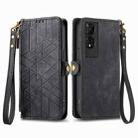 For TCL 50 5G Geometric Zipper Wallet Side Buckle Leather Phone Case(Black) - 2