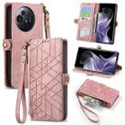 For TCL 50 Pro NxtPaper Geometric Zipper Wallet Side Buckle Leather Phone Case(Pink) - 1