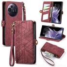 For TCL 50 Pro NxtPaper Geometric Zipper Wallet Side Buckle Leather Phone Case(Red) - 1