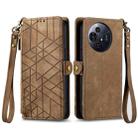 For TCL 50 Pro NxtPaper Geometric Zipper Wallet Side Buckle Leather Phone Case(Brown) - 2