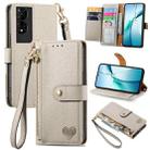 For TCL 50 5G Love Zipper Lanyard Leather Phone Case(Gray) - 1