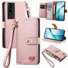 For TCL 50 5G Love Zipper Lanyard Leather Phone Case(Pink) - 1