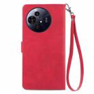 For TCL 50 Pro NxtPaper Embossed Flower Zipper Leather Phone Case(Red) - 3