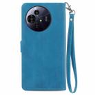 For TCL 50 Pro NxtPaper Embossed Flower Zipper Leather Phone Case(Blue) - 3