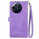 For TCL 50 Pro NxtPaper Embossed Flower Zipper Leather Phone Case(Purple) - 3