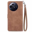 For TCL 50 Pro NxtPaper Embossed Flower Zipper Leather Phone Case(Brown) - 3