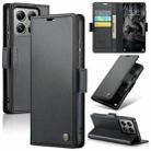 For Xiaomi 14T CaseMe 023 Butterfly Buckle Litchi Texture RFID Anti-theft Leather Phone Case(Black) - 1