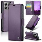 For Xiaomi 14T CaseMe 023 Butterfly Buckle Litchi Texture RFID Anti-theft Leather Phone Case(Purple) - 1