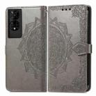 For TCL 50 5G Mandala Flower Embossed Leather Phone Case(Gray) - 2