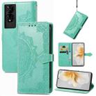 For TCL 50 5G Mandala Flower Embossed Leather Phone Case(Green) - 1