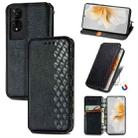 For TCL 50 5G Cubic Grid Pressed Magnetic Leather Phone Case(Black) - 1