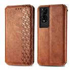 For TCL 50 5G Cubic Grid Pressed Magnetic Leather Phone Case(Brown) - 2