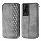 For TCL 50 5G Cubic Grid Pressed Magnetic Leather Phone Case(Gray) - 2