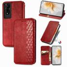 For TCL 50 5G Cubic Grid Pressed Magnetic Leather Phone Case(Red) - 1