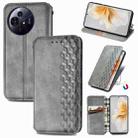 For TCL 50 Pro NxtPaper Cubic Grid Pressed Magnetic Leather Phone Case(Gray) - 1