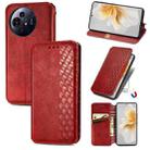 For TCL 50 Pro NxtPaper Cubic Grid Pressed Magnetic Leather Phone Case(Red) - 1