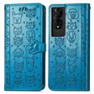 For TCL 50 5G Cat and Dog Embossed Leather Phone Case(Blue) - 2