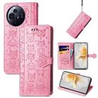 For TCL 50 Pro NxtPaper Cat and Dog Embossed Leather Phone Case(Pink) - 1