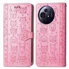 For TCL 50 Pro NxtPaper Cat and Dog Embossed Leather Phone Case(Pink) - 2