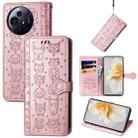 For TCL 50 Pro NxtPaper Cat and Dog Embossed Leather Phone Case(Rose Gold) - 1