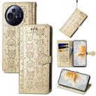 For TCL 50 Pro NxtPaper Cat and Dog Embossed Leather Phone Case(Gold) - 1